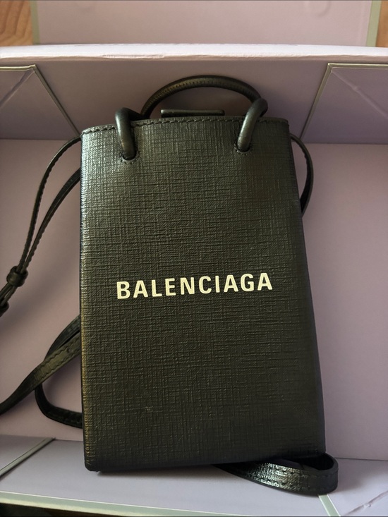 Balenciaga Handbags - Balenciaga Black Textured Leather Phone Pouch Crossbody